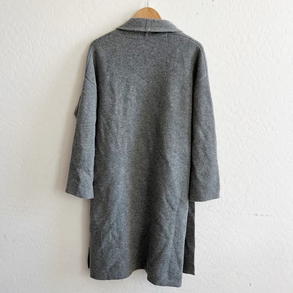 MADEWELL Rivington Shawl Collar Merino Wool Sweater Coat in Grey - Picture 2 of 5